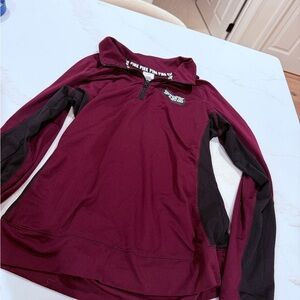 PINK Victoria's Secret Burgundy and Black Half-Zip